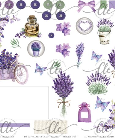 IL NEGOZIO DELLA MAMMA DI CLE - LE CARTE DELLA CLE - MY 12 TALES OF 2023 - MAGGIO - FOGLIO 12X12 DI RITAGLIABILI
