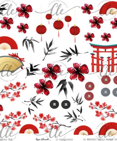 IL NEGOZIO DELLA MAMMA DI CLE - LE CARTE DELLA CLE - COLLEZIONE SOGNI D'ORIENTE - FOGLIO DI RITAGLIABILI 12X12