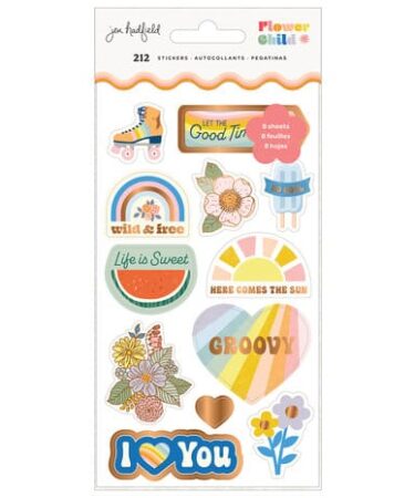 American Crafts Jen Hadfield - Collezione  Flower Child Sticker Book (212pcs)