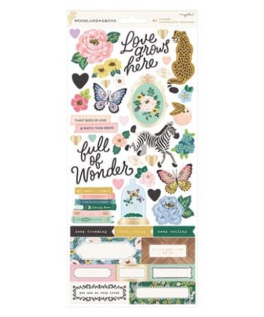 American Crafts Maggie Holmes - Collezione  Woodland Grove 6x12 Inch Stickers (80pcs)