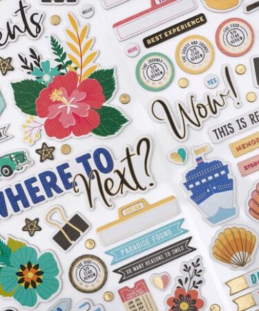 Alternative view of American Crafts Thickers - Collezione  Where To Next Phrase Happy Life (88pcs)