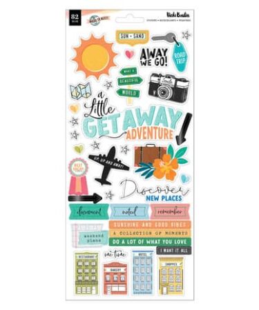American Crafts Vicki Boutin - Collezione  Where To Next 6x12 Inch Stickers (82pcs)