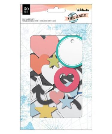 American Crafts Vicki Boutin - Collezione  Where To Next Chipboard Shapes (50pcs)