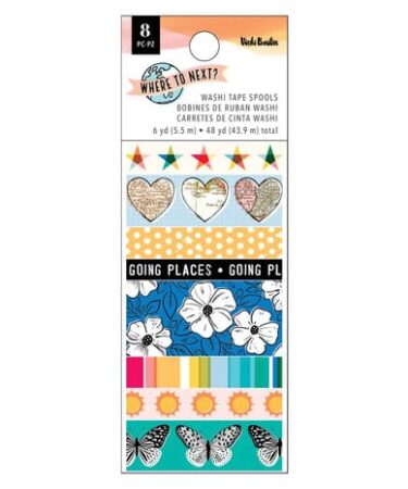 American Crafts Vicki Boutin - Collezione  Where To Next Washi Tape Spools (8pcs)
