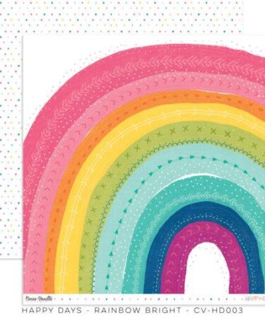 COCOA VANILLA - Collezione Happy Days -  carta patterned 12x12 -RAINBOW BRIGHT