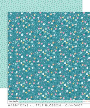COCOA VANILLA - Collezione Happy Days -  carta patterned 12x12 -LITTLE BLOSSOM PAPER