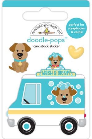 Doodlebug - Collezione Pretty Kitty - DOODLE-POPS -Wash Wagon