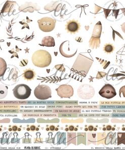 IL NEGOZIO DELLA MAMMA DI CLE - GLI ABBELLIMENTI DELLA CLE - COLLEZIONE FLUFFY BUBBLES - Foglio 12x12 di STICKERS