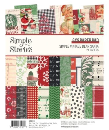 SIMPLE STORIES - COLLEZIONE SIMPLE VINTAGE DEAR SANTA -  6X8 PAD