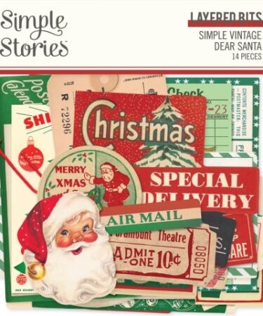 SIMPLE STORIES - COLLEZIONE SIMPLE VINTAGE DEAR SANTA - LAYERED BITS & PIECES