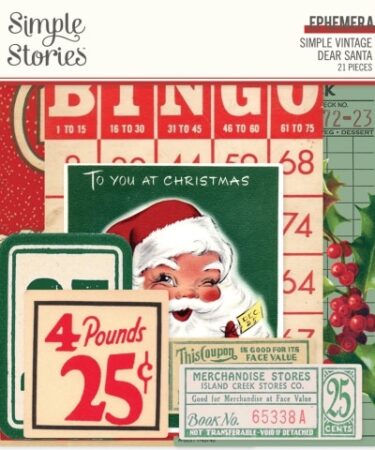 SIMPLE STORIES - COLLEZIONE SIMPLE VINTAGE DEAR SANTA - EPHEMERA