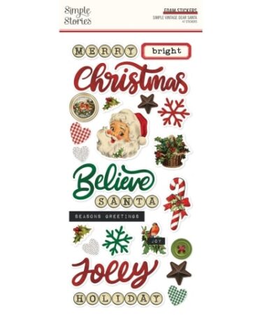 SIMPLE STORIES - COLLEZIONE SIMPLE VINTAGE DEAR SANTA - FOAM STICKERS
