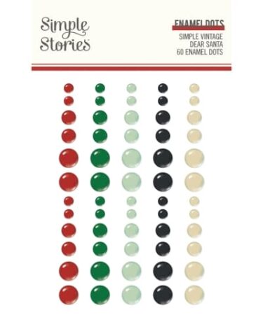 SIMPLE STORIES - COLLEZIONE SIMPLE VINTAGE DEAR SANTA - ENAMEL DOTS