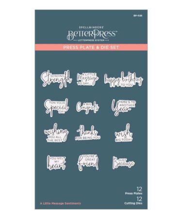 Spellbinders A Little Message Sentiments Press Plate & Die Set