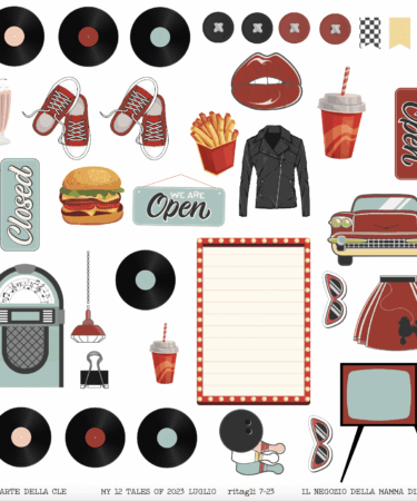 IL NEGOZIO DELLA MAMMA DI CLE - LE CARTE DELLA CLE - MY 12 TALES OF 2023 - LUGLIO - FOGLIO 12X12 DI RITAGLIABILI