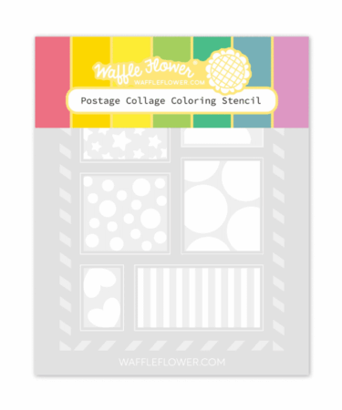 WAFFLE FLOWER - Postage Collage Coloring Stencil
