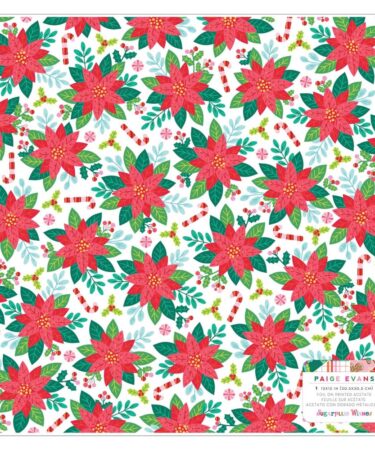 Paige Evans - Collezione Sugarplum Wishes Specialty Paper 12"X12" - Acetate W/Red Foil