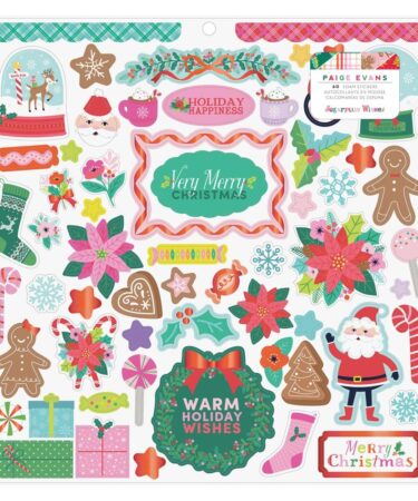Paige Evans - Collezione Sugarplum Wishes Foam Stickers 12"X12" W/Red Foil