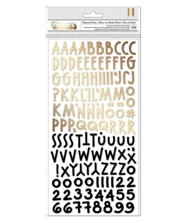 Vicki Boutin - Collezione Peppermint Kisses -  Thickers Stickers 268/Pkg Alpha W/Gold Foil
