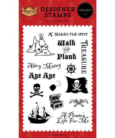 Carta Bella - Collezione Pirates - set di timbri Walk The Plank, Pirates