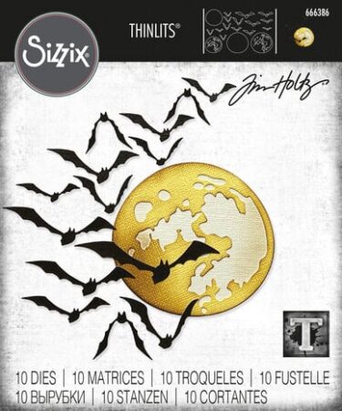 usato - Sizzix Thinlits Die by Tim Holtz Moonlight (10pcs) usato nel live 29 ottobre
