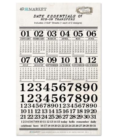 49 And Market Rub-Ons 6"X8" 2/Sheets - Date Essentials 01