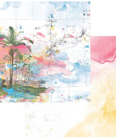 49 and Market  - Collezione Vintage Artistry Sunburst Double-Sided Cardstock 12"X12" - Lost Island