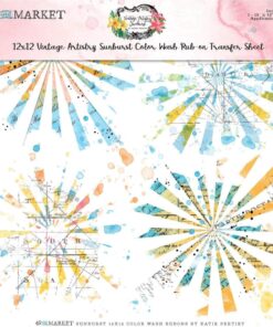 49 and Market  - Collezione Vintage Artistry Sunburst - Rub-Ons 12"X12" Color Wash