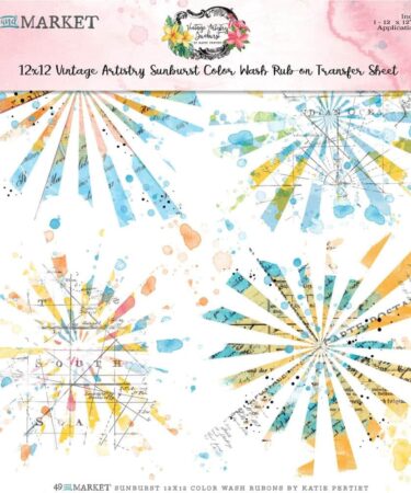 49 and Market  - Collezione Vintage Artistry Sunburst - Rub-Ons 12"X12" Color Wash