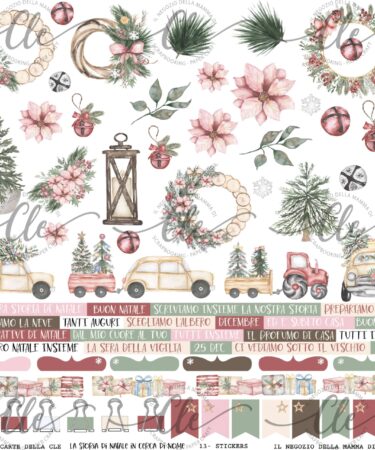 IL NEGOZIO DELLA MAMMA DI CLE - GLI ABBELLIMENTI DELLA CLE- COLLEZIONE LA STORIA DI NATALE IN CERCA DI NOME -FOGLIO DI STICKERS 12X12