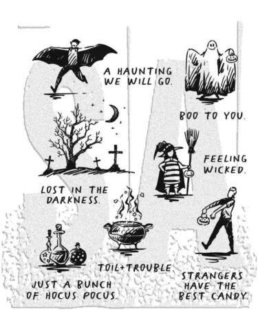 Tim Holtz Cling Stamps 7"X8.5" - Halloween Sketchbook