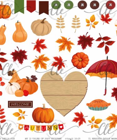 IL NEGOZIO DELLA MAMMA DI CLE - LE CARTE DELLA CLE - MY 12 TALES OF 2023 - OTTOBRE - FOGLIO 12X12 DI RITAGLIABILI