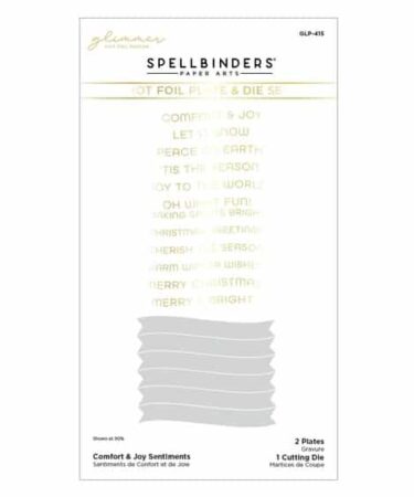 SPELLBINDERS - Comfort & Joy Sentiments Hot Foil Plate & Die Set from the Glimmer for the Holidays Collection