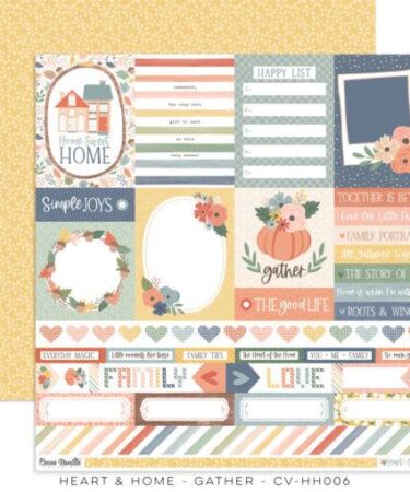 COCOA VANILLA - Collezione HEART & HOME -  carta patterned 12x12  GATHER