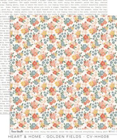 COCOA VANILLA - Collezione HEART & HOME -  carta patterned 12x12 GOLDEN FIELDS
