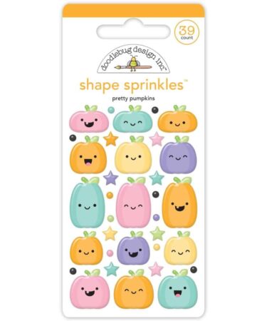 DOODLEBUG - Collezione Sweet & Spooky - Sprinkles Adhesive Enamel Shapes - Pretty Pumpkins