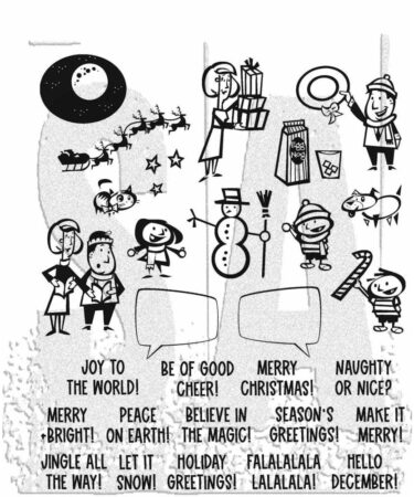 Tim Holtz Cling Stamps 7"X8.5" Christmas Cartoons