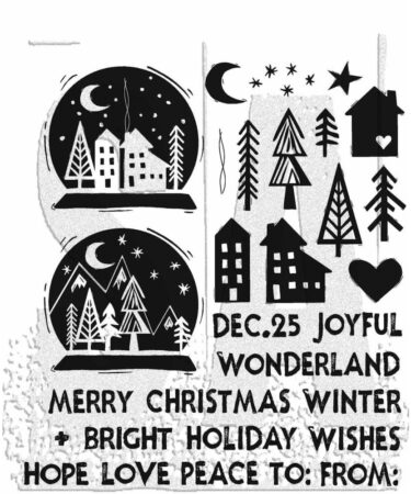 Tim Holtz Cling Stamps 7"X8.5" - Festive Print