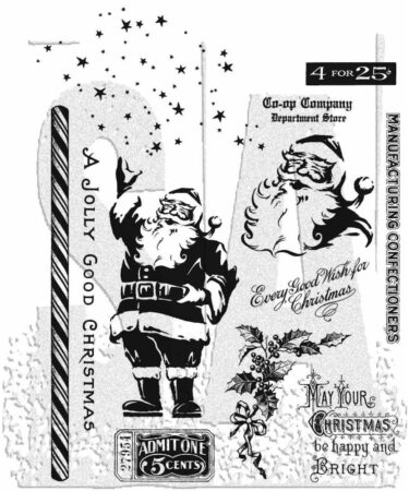 Tim Holtz Cling Stamps 7"X8.5" - Jolly Holiday