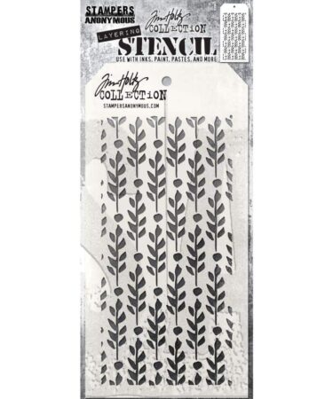 Tim Holtz Layered Stencil 4.125"X8.5" -Berry Leaves