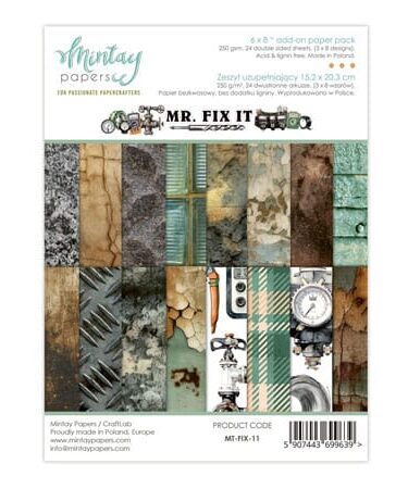 MINTAY - Collezione Mr. Fix It - Add-On Paper Pack (6"x8")