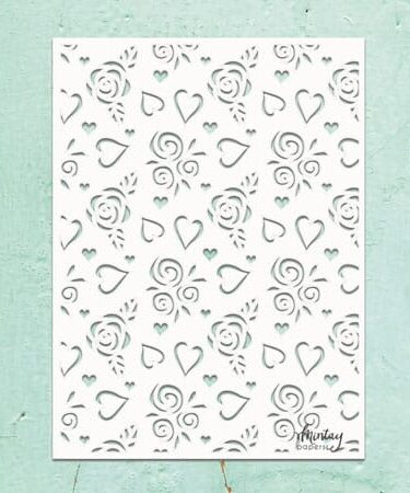 MINTAY - Stencil 6"x8" -Hearts & Roses