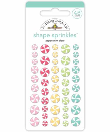 DOODLEBUG -Collezione Gingerbread Kisses - peppermint place shape sprinkles