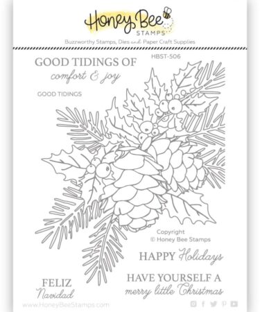 HONEY BEE - set di timbri 4x5 Good Tidings