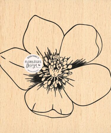Florileges Design - Collezione HISTOIRES D'HIVER - Timbro in legno BELLE ANÉMONE