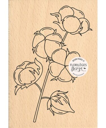 Florileges Design - Collezione HISTOIRES D'HIVER - Timbro in legno BRANCHE DE COTON