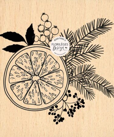 Florileges Design - Collezione HISTOIRES D'HIVER - Timbro in legno DÉCO D'HIVER