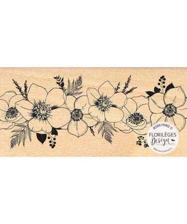 Florileges Design - Collezione HISTOIRES D'HIVER - Timbro in legno FLEURS D'HIVER