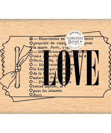 Florileges Design - Collezione HISTOIRES D'HIVER - Timbro in legno TICKET D'AMOUR