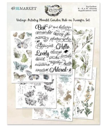 49 and Market - Vintage Artistry Collezione Moonlit Garden - Rub-Ons 6"X8" 6/Sheets
